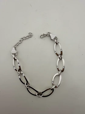 دستبند زنجیری طلایی بیضی بزرگ