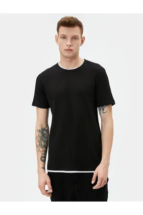 تیشرت مردانه 4SAM10065HK Koton BLACK 24YY59001786