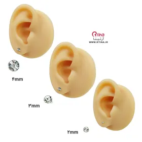 گوشواره میخی تک نگین (بسته سه جفتی)