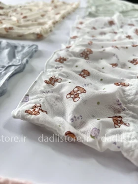 شورت اسلیپ نخ پنبه عروسکی گیپور طرح تدی