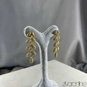 گوشواره زنانه مجلسی طرح گندم تمام نگین 20409