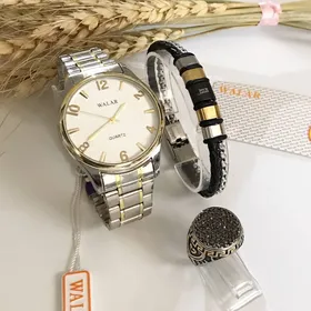 ست ساعت انگشتر دستبند مردانه 530620720