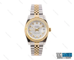 رولکس DateJust زنانه دورنگین دورنگ طلایی صفحه سیلور Rolex-2309-L