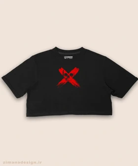 کراپ زنانه طرح اسکلت مرگ کد 930