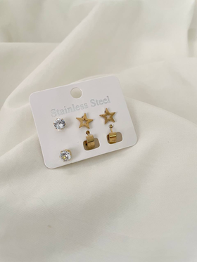 پک گوشواره طرح ستاره تو خالی