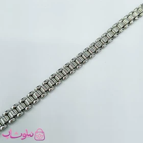 دستبند اسپرت استیل طرح رولکس نقره ای کد 4391