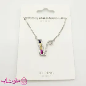 گردنبند دخترانه ژوپینگ حرف V مدل قو کد 179
