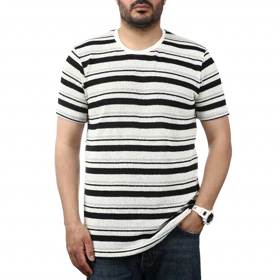 تیشرت آستین کوتاه بافت مردانه سیزر مدل 15512062
