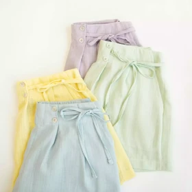 شلوارک لینن پشت کمرکش