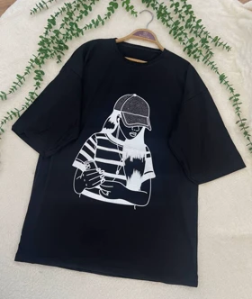 تیشرت لانگ طرح دار