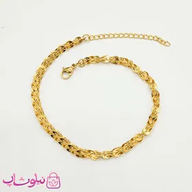 ست گردنبند دستبند پابند زنانه استیل طلایی