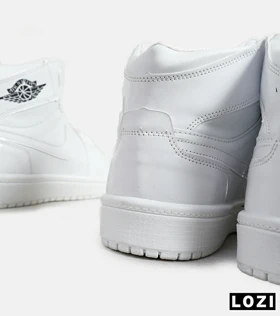 کفش کتانی مردانه و زنانه ساق‌دار سفید نایک NIKE jordan 1