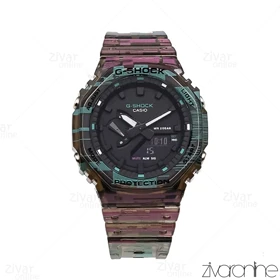 ساعت جی شاک GA2100 مردانه شیشه ای رنگی طرح دار 105829