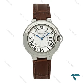 ساعت کارتیر بالن بلو زنانه بند چرم قهوه ای متوسط Cartier-7910-L