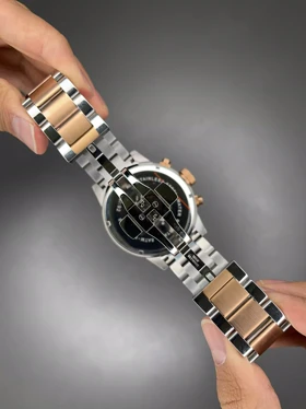 ساعت مچی پورشه دیزاین کورنوگراف سیلور رزگلد صفحه سفید Porsche Design