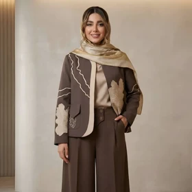 ست کت و شلوار گلدوزی لونا