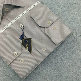 پیراهن راه راه استین بلند مردانه _ قواره کلاسیک _استایل رسمی