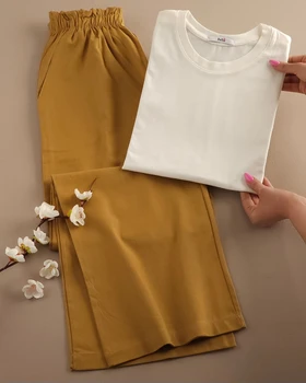 تی‌شرت و شلوار راحتی لانگ نخ‌پنبه زارا