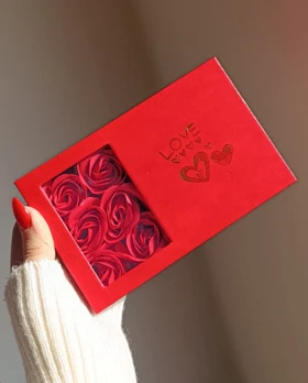 پک مروارید عشق + باکس گل قرمز