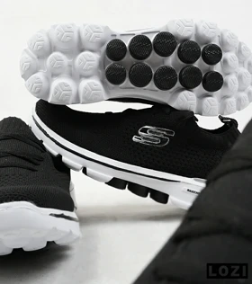کفش کتانی مردانه و زنانه مشکی سفید اسکیچرز SKECHERS