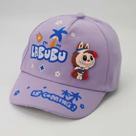 کلاه آفتابی بچگانه عروسکی قابل تنظیم سایز 16072 (بنفش)