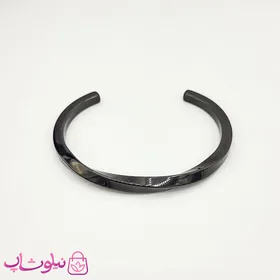 دستبند بنگل مردانه مدل پیچ استیل مشکی