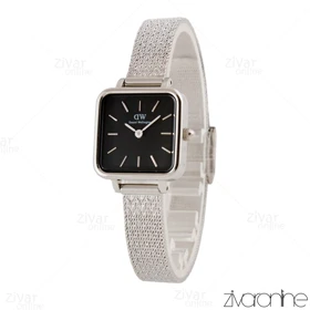 ساعت دنیل ولینگتون زنانه مربعی بند حصیری صفحه مشکی 104808