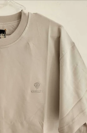 تیشرت سایز بزرگ بیسیک کرم