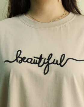 تیشرت لانگ گلدوزی Beautiful