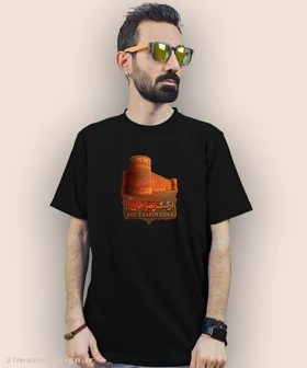 تیشرت مردانه و زنانه طرح ارگ کریم خان تلفیق با هنر فرش ایرانی