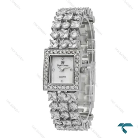 ساعت مجلسی رویال کرون زنانه مستطیل فول نگین Royal-7251-L