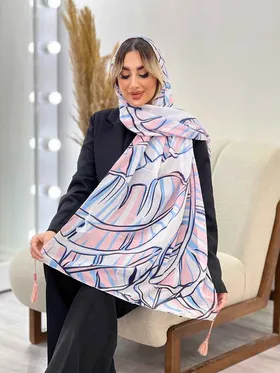 شال طرح برگ دو رنگ