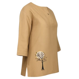 شومیز آستین سه ربع یقه گرد زنانه مدل AM043