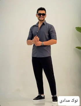 پیراهن مردانه پارچه ای ساده_کد4502