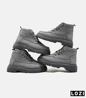 نیم بوت چرمی مردانه طوسی Timberland مدل 3058