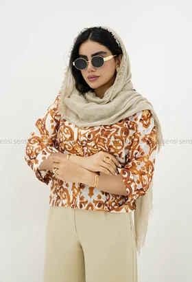 شومیز شیشه ای طرح دار کد1006092