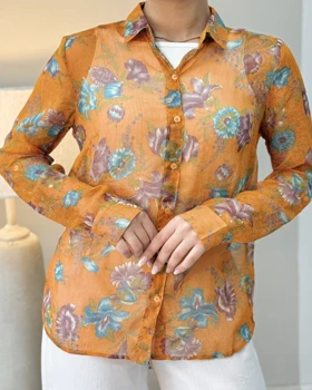 شومیز حریر نارنجی کد 29317