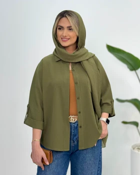 شومیز پشت دکمه تک جیب
