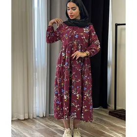 مانتو ساحلی عروسکی طرحدار نخ پنبه
