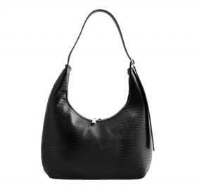 کیف زنانه مجلسی ارکیده چرم لیزارد مشکی