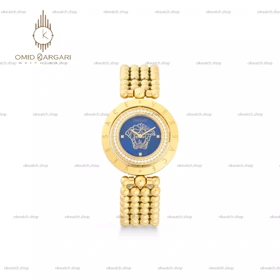 ساعت مچی ورساچه قاب چرخشی صفحه سرمه ای Versace