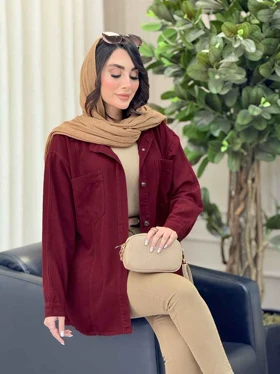 مانتو دو جیب برش‌دار نرگس