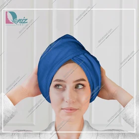 حوله سر طرح ساده مدل کلاه پیچ رنگ آبی