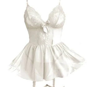 لباس خواب دامن دار زنجیری سفید برند هارنی کد 9032 |