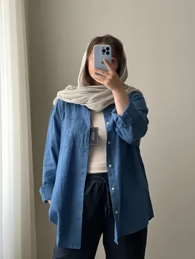 شومیز ابی لینن