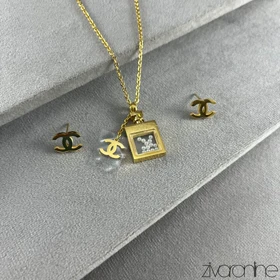 نیم ست طرح شنل طلایی 10173