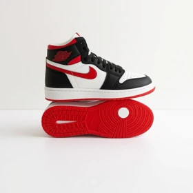 کفش کتانی جردن 1 ساق‌دار مشکی قرمز سفید کد 294904