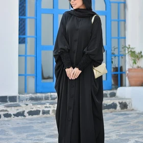مانتو عبایی حجاب (کالکشن عیدانه 1404)مدل طیلا کد 70337