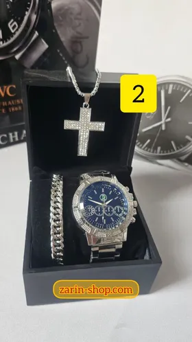 ست ساعت و گردنبند و دستبند مردانه