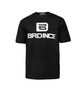 تیشرت Brdince یقه گرد مردانه مشکی نخ پنبه طرح دار